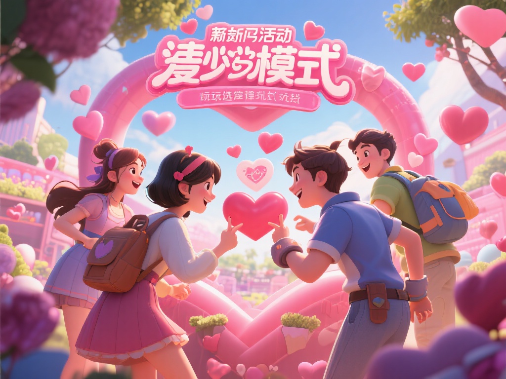 此外，活动还设计了甜蜜互动模式，玩家可以选择组队参