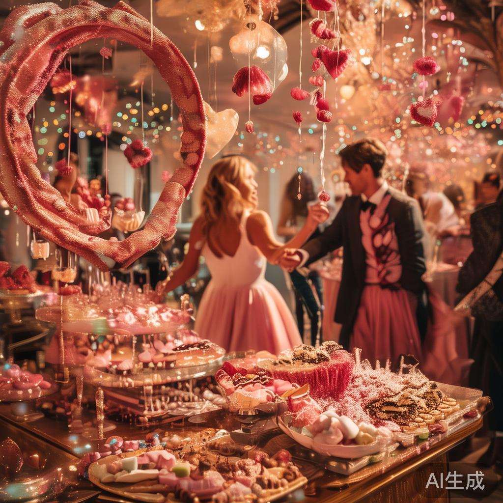 在一个充满甜美氛围的场景中，糖果不仅作为味觉的享受