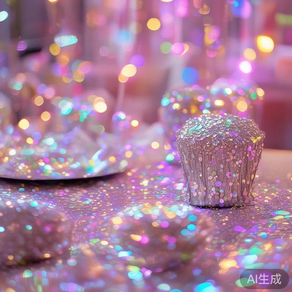 在举办糖果派对时，除了丰富的美味糖果之外，亮片装饰