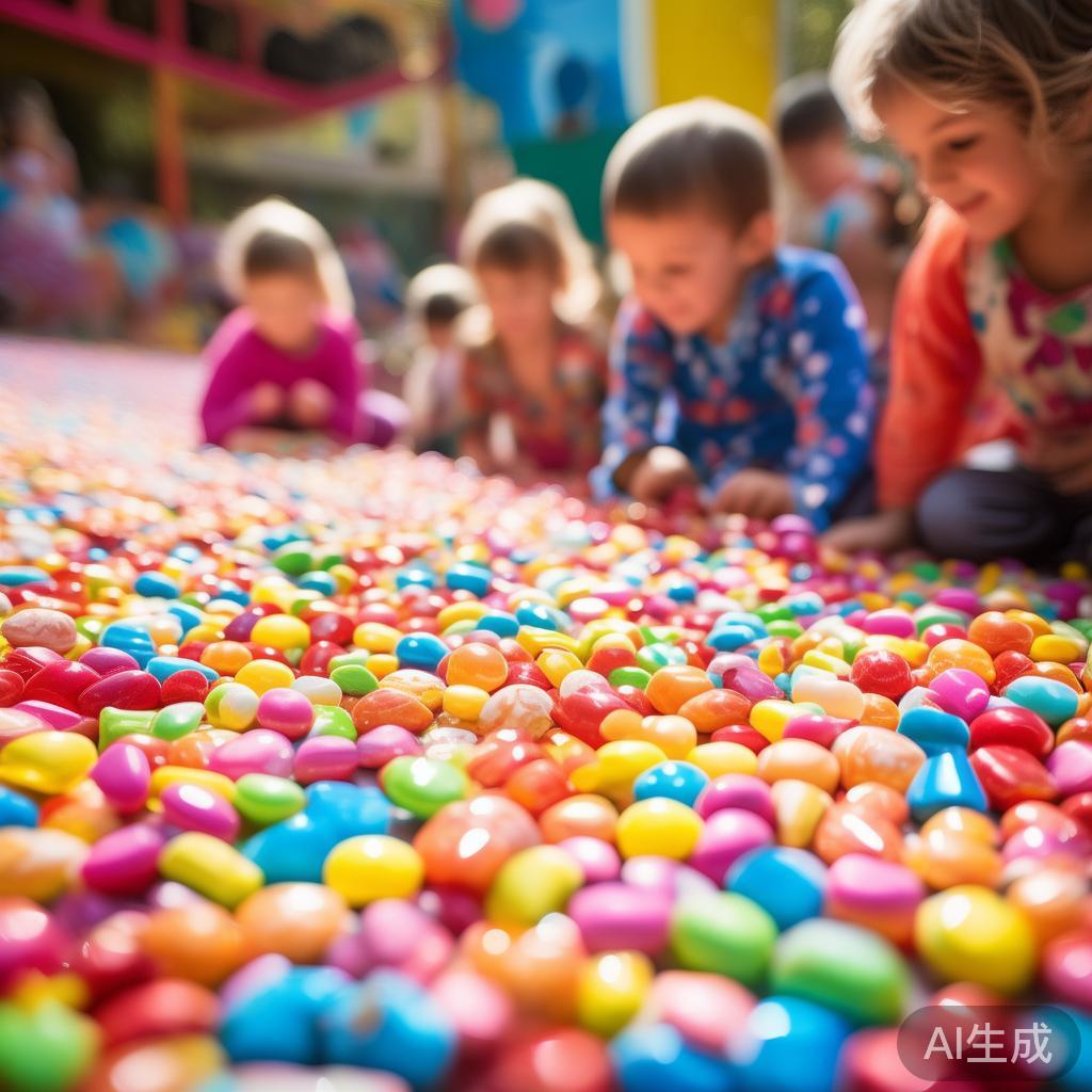 趣味十足的糖果主题幼儿园生日派对创意策划全攻略 糖果寻宝游戏:将各种不同形状和颜色的糖果藏在场地内