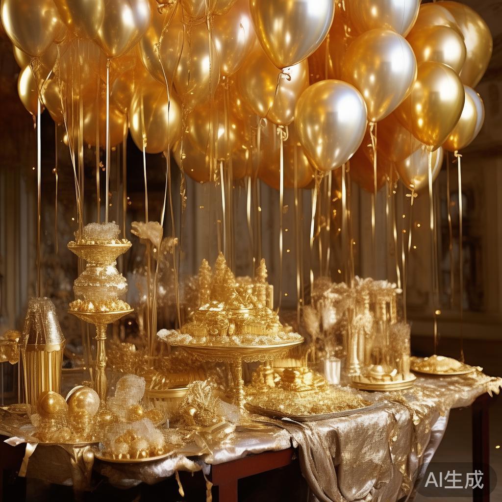 在营造奢华氛围方面，金色是不可或缺的主色调。可以采