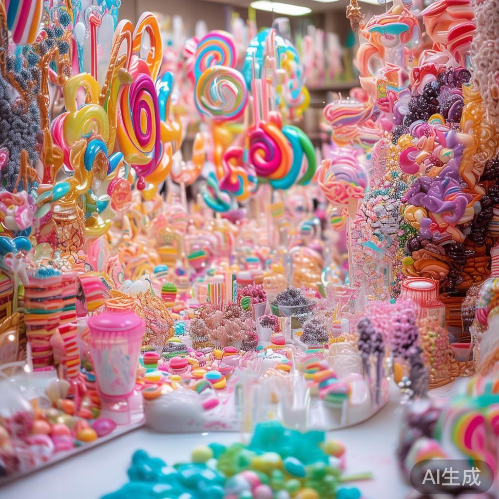 一走进糖果派对现场，首先映入眼帘的是五彩缤纷的糖果